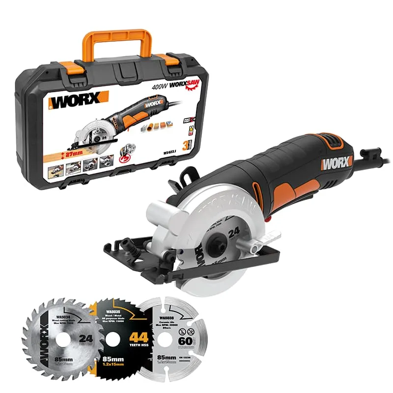 Дисковая пила WORX WX423 220V WORXSaw 400Вт 85мм электрическая — детальное фото