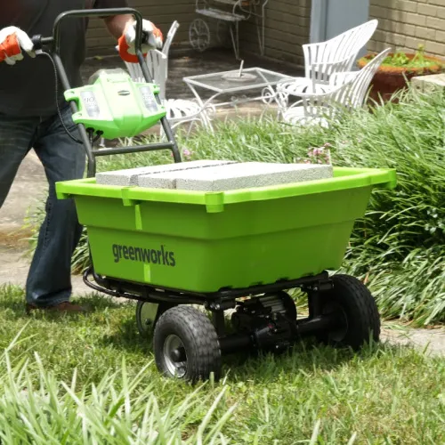 Тележка садовая самоходная Greenworks G40GC 40V 7400007 (106 л) аккумуляторная — детальное фото