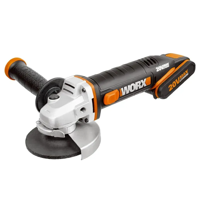 Угловая шлифмашина (болгарка) WORX WX800 20V 115мм аккумуляторная, с 2хАКБ на 2 А*ч и ЗУ, в кейсе