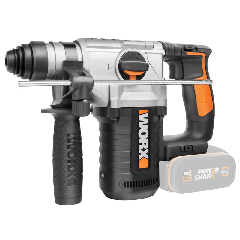 Перфоратор роторный WORX WX392 20V 2,2Дж аккумуляторный, с АКБ на 4 А*ч и ЗУ в кейсе