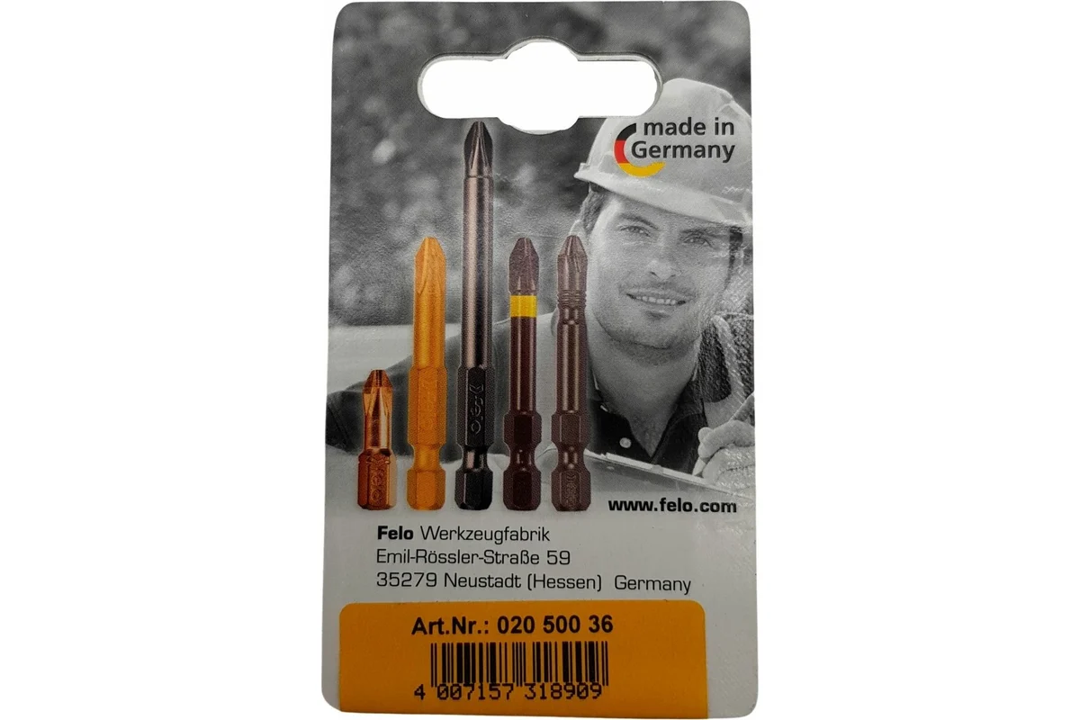 Бита плоская шлицевая в блистере Industrial (2 шт; SL5x0.8x25 мм) Felo 02050036 — детальное фото