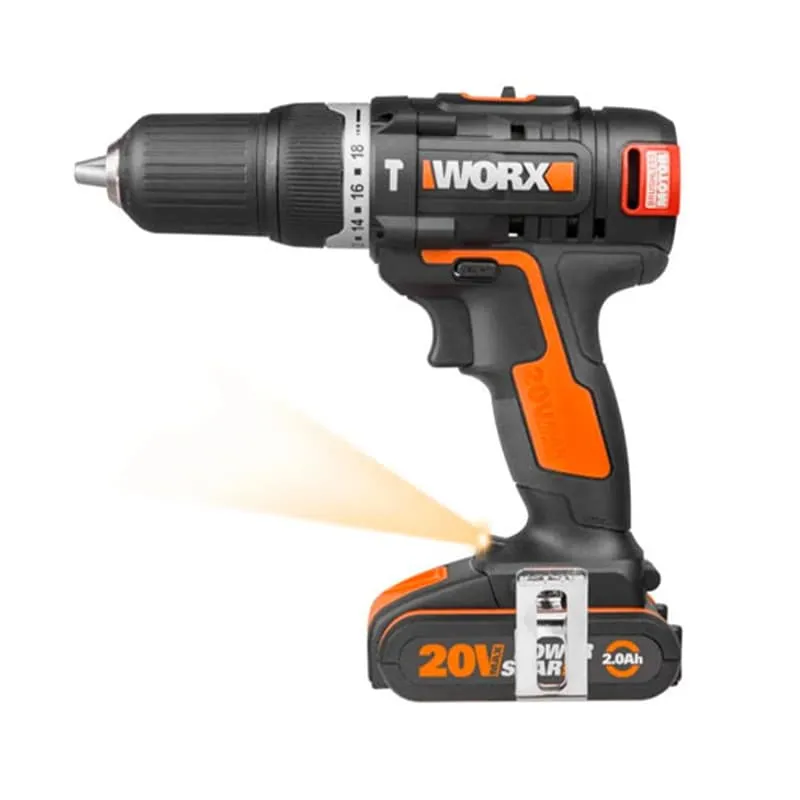 Дрель-шуруповерт ударная WORX WX367 20V 40Нм бесщеточная аккумуляторная — детальное фото