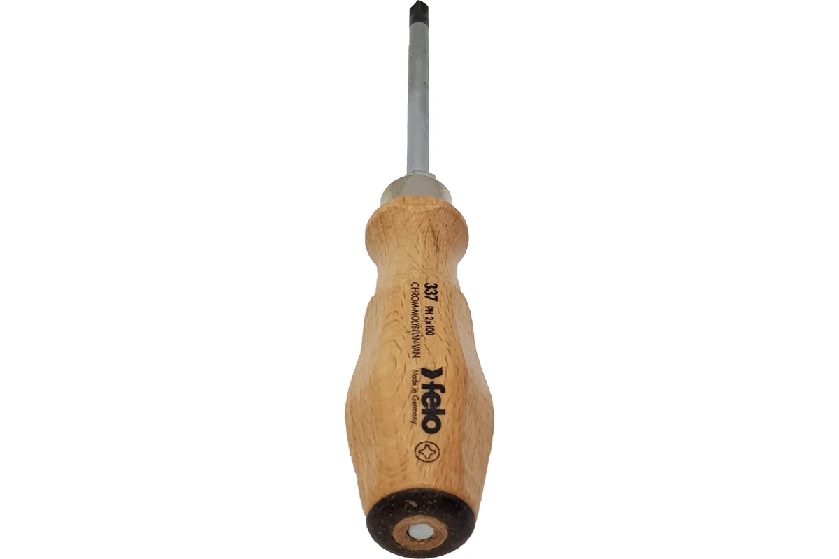 Отвертка Felo с деревянной рукояткой, ударная, PH 2Х100 33720390 — детальное фото