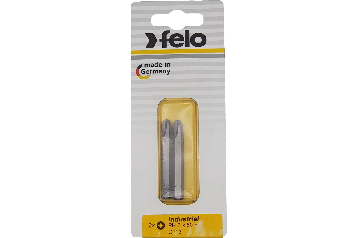 Бита крестовая PH 3X50, 2 шт в блистере Felo 02203536 — детальное фото