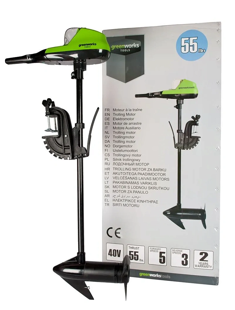 Лодочный мотор аккумуляторный Greenworks 40V G40TM55 9000207