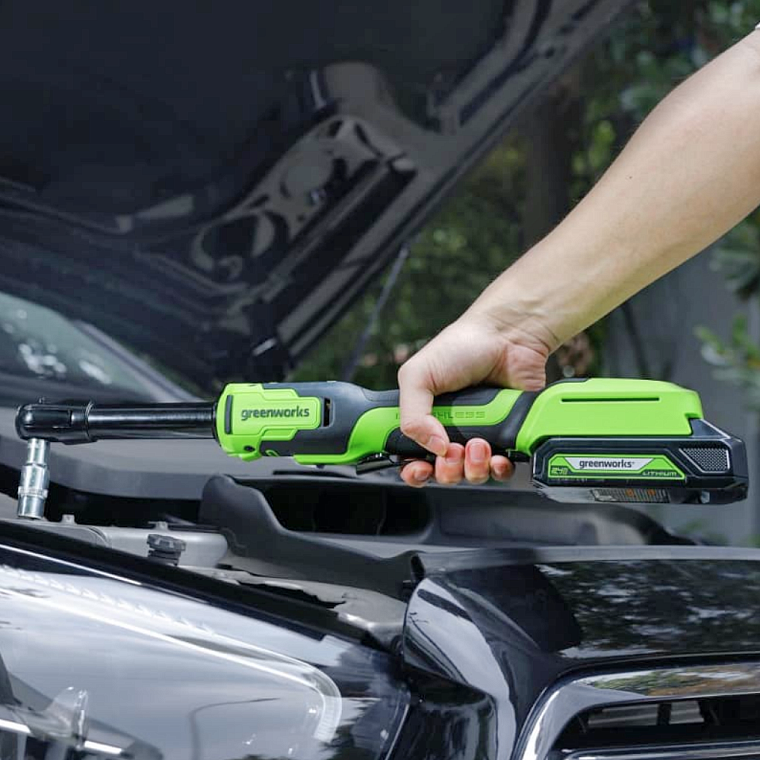 Гайковерт-трещотка удлиненная Greenworks GD24RWX 24V 3804207 (1/2") бесщеточная аккумуляторная